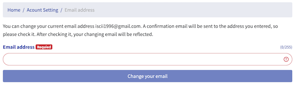 Change email address