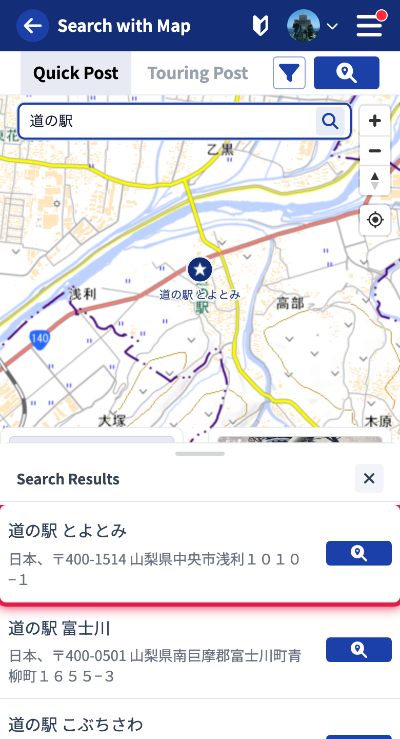 Geographic search results