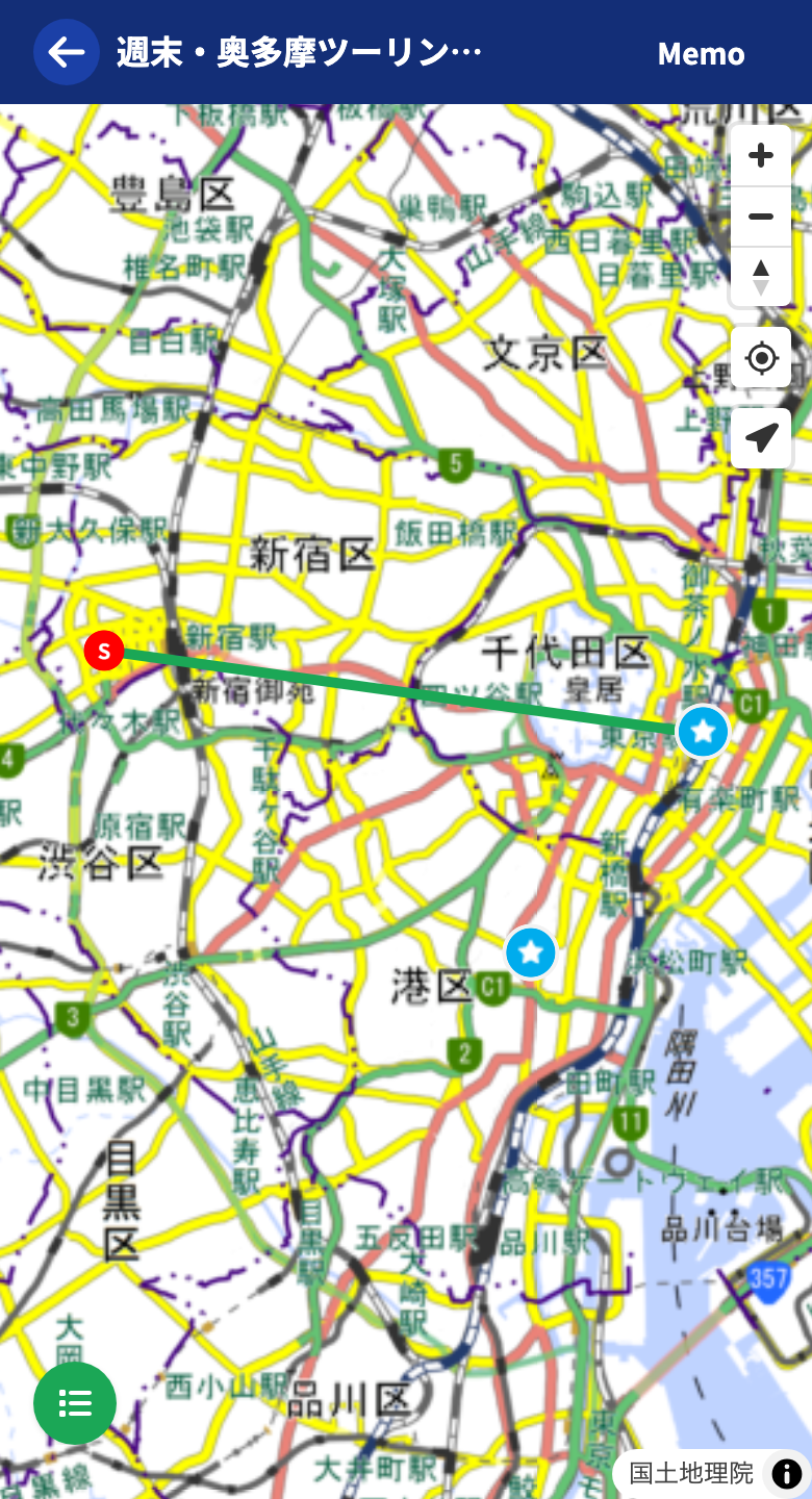 The full-screen map in view mode