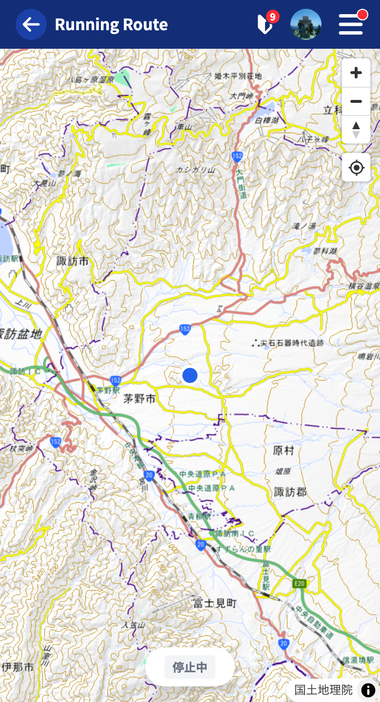 The map while recording