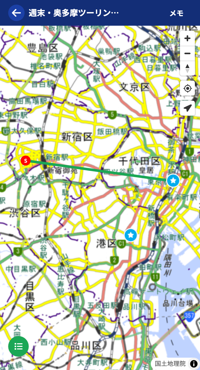 閲覧モードの全画面地図