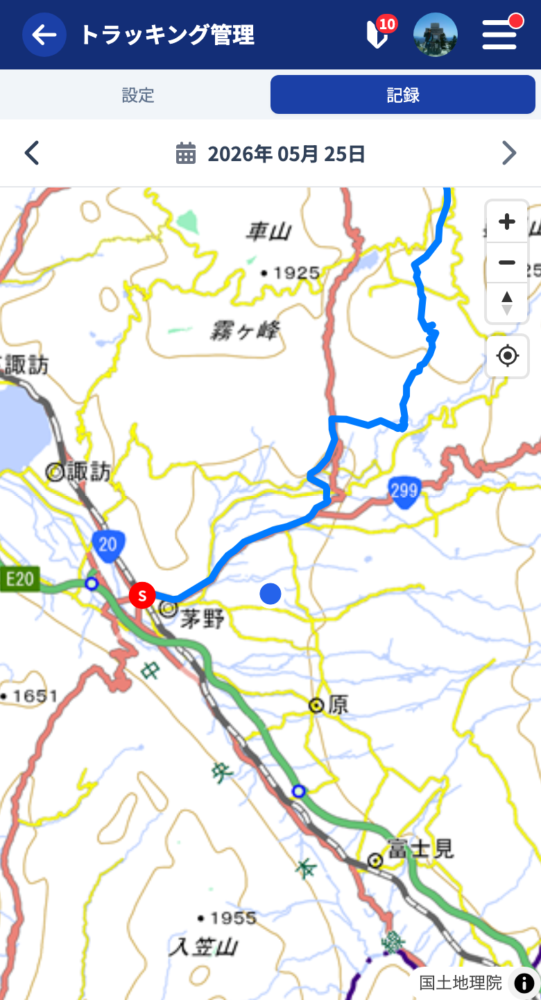 記録タブ